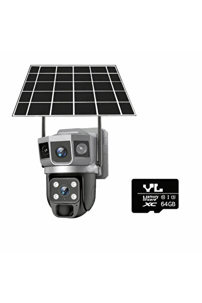 Produs Redus Solar WiFi PTZ Surveillance Camera 12MP, 6K HD, 64GB card