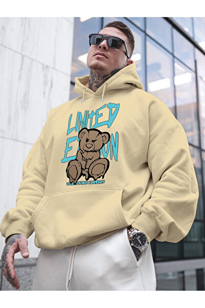 Sweet Cotton Unisex Men/Women Bear Colorful Custom Printed Cotton Oversized H...