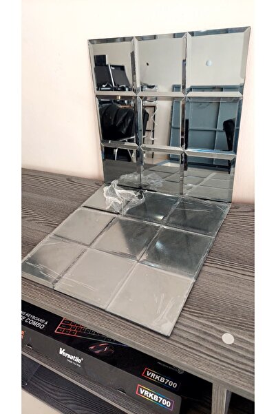 ea-br6 4 ADET FÜME GERÇEK BİZOTELİ AYNA YAPIŞKANLI 30 X 30 cm