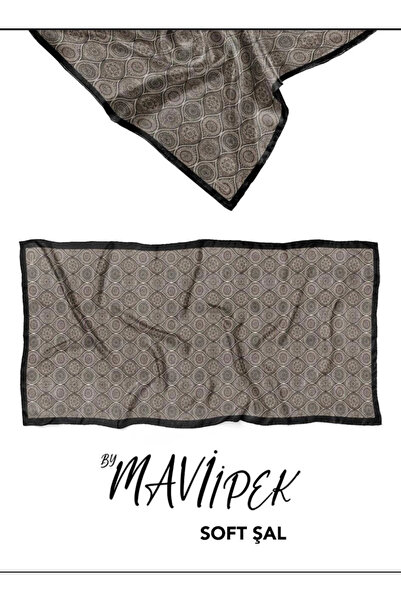 Mavi İpek شال قطني ناعم سلسلة سوداء D9