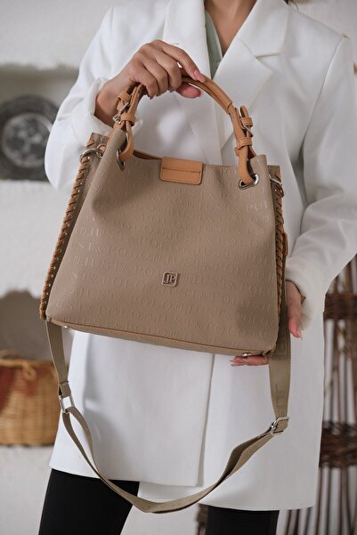 Just Polo JP Women's Magnet Closure Knitted Detailed Hand and Shoulder Bag