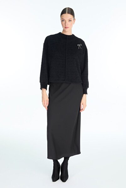 Zühre Bow Brooch Detailed Knitwear Blouse B-0138