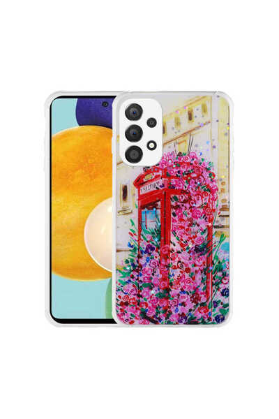 Oyo Store غطاء حماية لامع لهاتف جالاكسي A33 5G بنمط فضي مع حماية للكاميرا - ك...