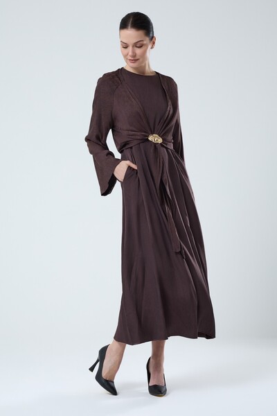 Jupe Kadın Zarif Broş Detaylı İki Parçalı Elbise 7264