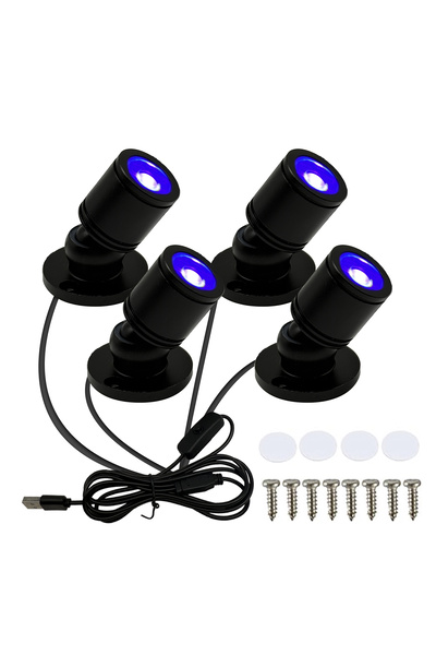 Choice 4 pcs 2/3/4/6/8 Black light spotlights, ultraviolet LED spotlights, ca...