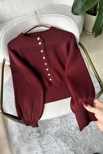 Poliyance Zoey Bordo Hırka