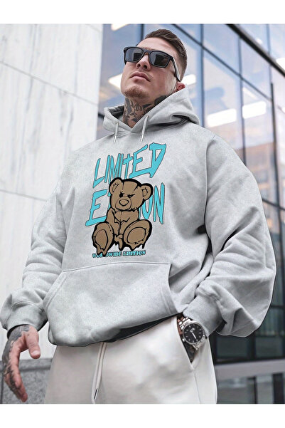 Sweet Cotton Unisex Men/Women Bear Colorful Custom Printed Cotton Oversized H...