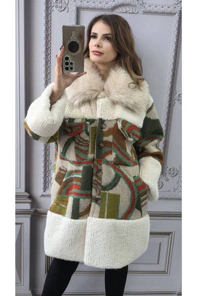 MAXORA SHOP Premium wool jacket with eco-fur collar