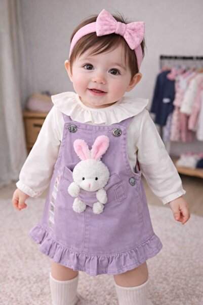 CROCODAYS Girl's Jeans (Jeans) Badili Jile Set with Rabbit Toy (6/9/12/18) Mo...