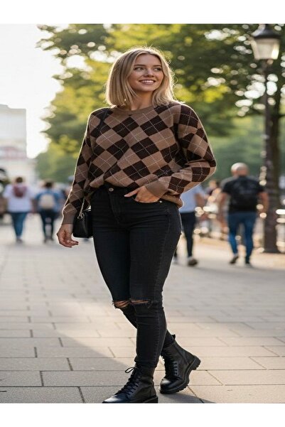 MİRVE BUTİK BAKLAVA PATTERNED SWEATER