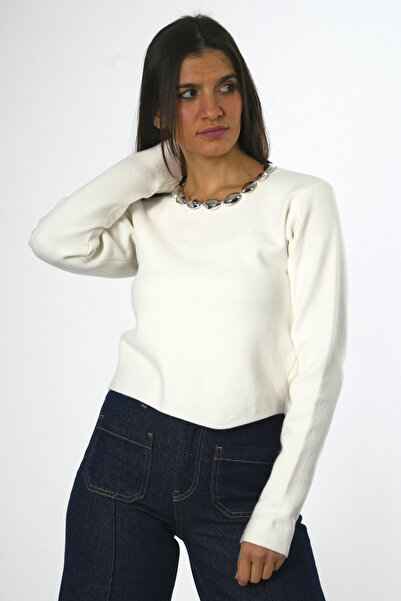 ABBRA Дамски плетен пуловер с мъниста