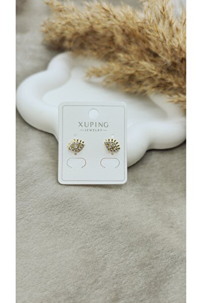 XUPING JEWELRY Zirkon Taş İşlemeli Göz Küpe | 14K Altın Kaplama Xuping