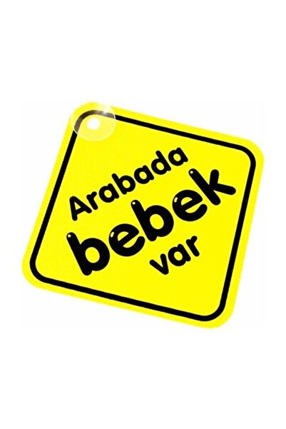 Byken There Is a Baby in the Car Warning Sign Glass Suction Cup
