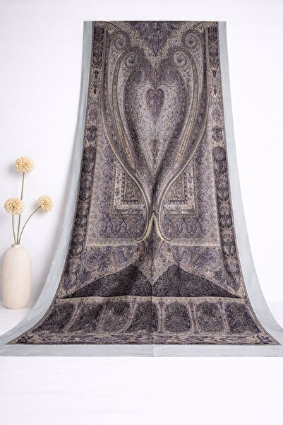 SHAWL SECRET شال قطني عرقي من جلامور 2 - 52862 أزرق فاتح بلون البرقوق