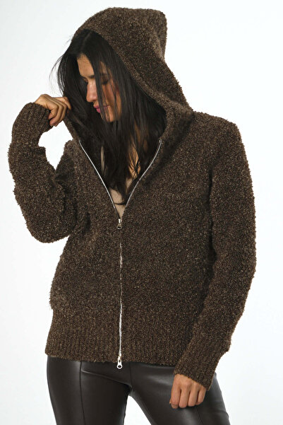 ABBRA Women's Hooded Knitwear Cardigan