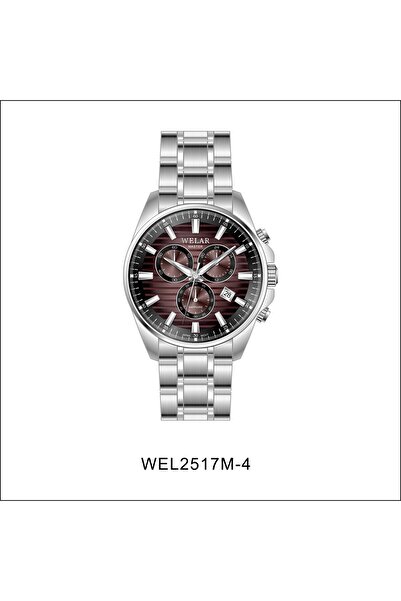 Welar Wel2517M-4 Men's Wristwatch with Steel Sapphire Glass Calendar 5 Atm Wa...