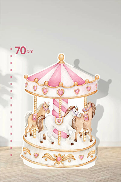 neşeli günlerim Concept de carusel cu 3 cai roz |   Ușă proiectată |   Camera...