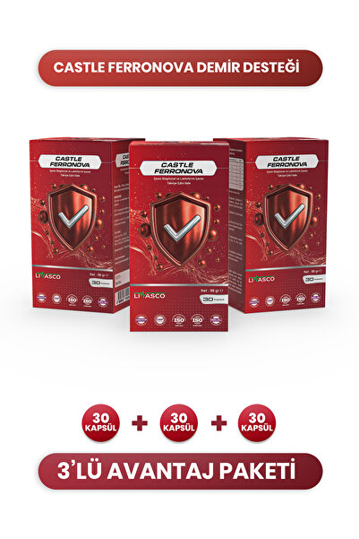 Castle Ferronova Demir Bisglisinat ve Laktoferrin İçeren Takviye Gıda