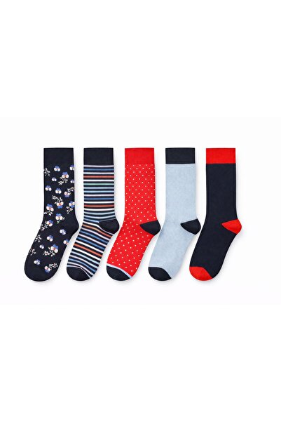 SOLDE SOCKS 5-Piece Men's Cotton Casual Socks – Mixed Pattern Set, Stylish an...