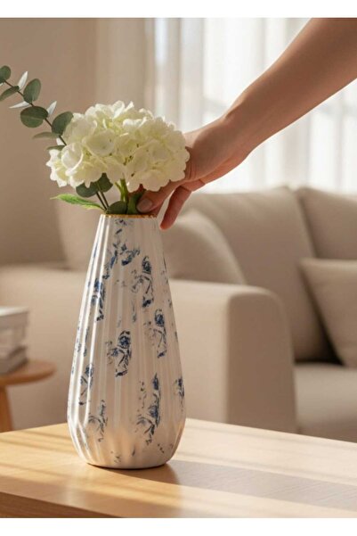 ariana sytle İskandinav Tırtıklı Marin Seramik Vazo