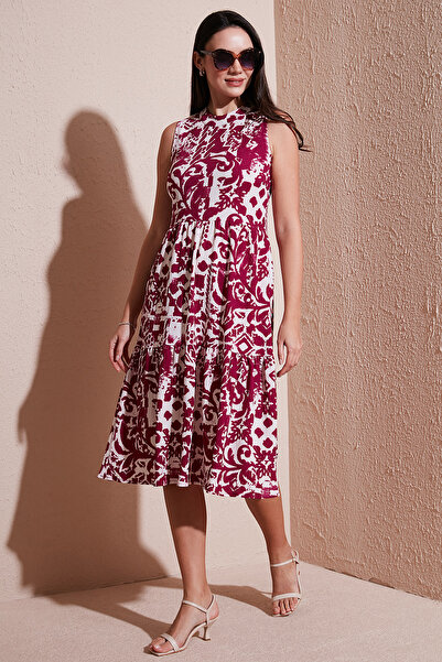 Lela Desenli Regular Fit Kolsuz Elbise ELBİSE 5865731S5