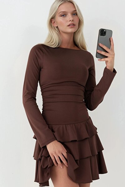 Hiccup Ruffled Round Neck Mini Dress