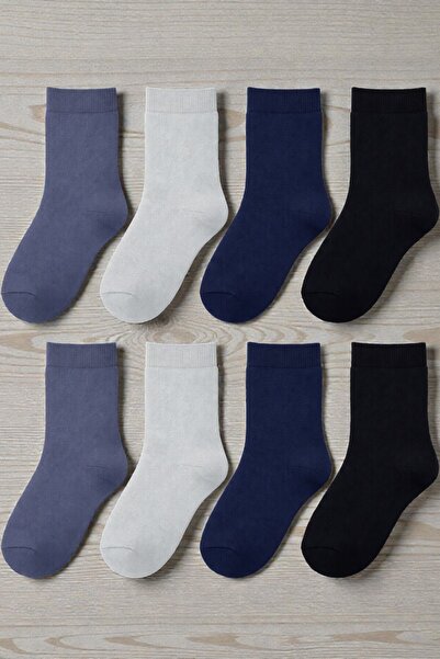 tibo 8 Pairs of Plain Winter Thick Terry Children's Socks