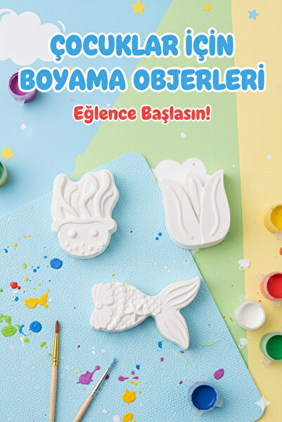 muffag Alçı Taş Boyama Seti Anne Çocuk Etkinliği Çocuk Gelişimi Seti