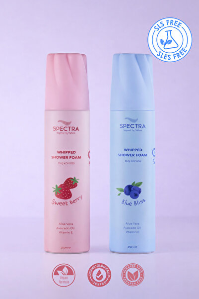 Spectra Care Duş Köpüğü 2'li Avantajlı Set - Çilek & Yaban Mersini Kokulu - 2...