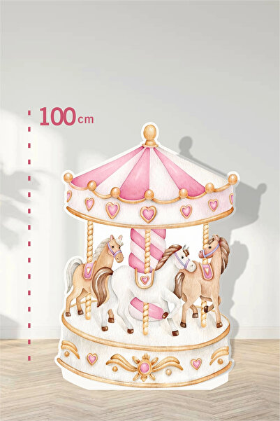 neşeli günlerim 3 άλογα σε ροζ καρουζέλ με θέματα |   Σχεδιασμένη πόρτα |   Δ...