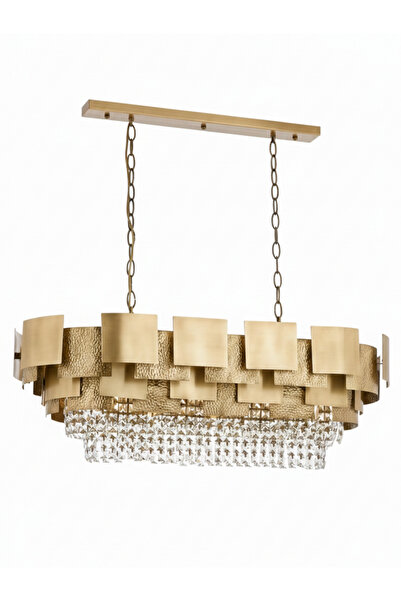 Avonni AV-1835-S100X45 Sarı Kaplama Modern Avize E27 Metal Kristal 100x45 cm