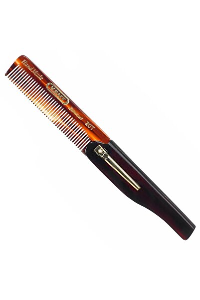 KENT 20T Handmade Folding Pocket Fine Tooth Hair Comb for Men