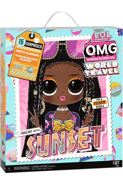 L.O.L. SURPRISE Papusa L.O.L. Surprise! World Travel, Sunset cu 15 surprize
