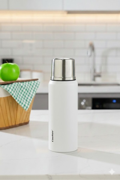 VENETTO 1 Liter Double Wall Thermos Silver 24 Hours Hot, 48 Hours Cold, 72 Ho...