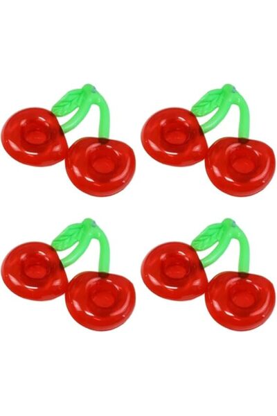 Generic حامل مشروبات قابل للنفخ على شكل كرز من YRQX، 4 قطع