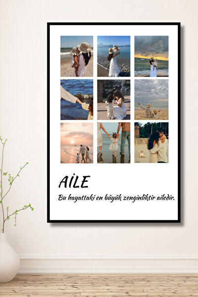 ERUMAR HOME Kişiye Özel 9 Veya Daha Az Fotoğraflı Aile Yazılı Anne, Baba, Ev ...