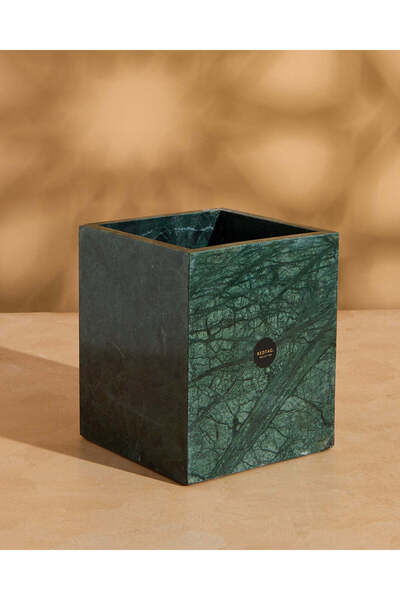 REDTAG سلة مهملات مربعة من الرخام الأخضر