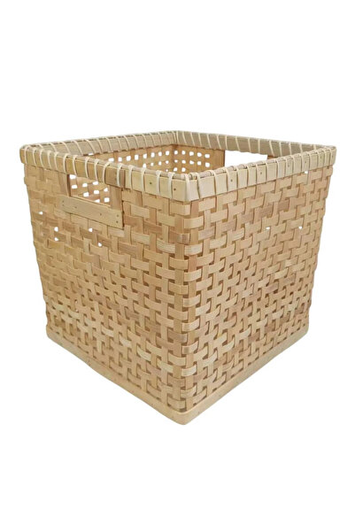 ELZEY HOME Bamboo Decorative Square Basket 32X32 cm Natural