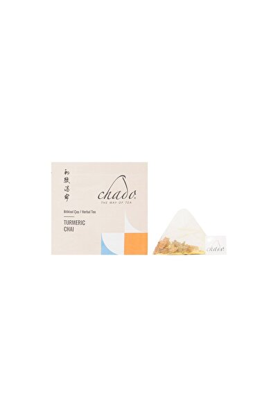 Chado Turmeric Chai Zerdeçal Zencefil Hindistan Cevizi ve Gül Harmanı Kafeinsiz Piramit Çay
