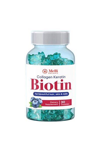 MELLI ORGANIC Collagen Keratin Biotin for Beautiful Hair, Skin & Nails 60 Gum...