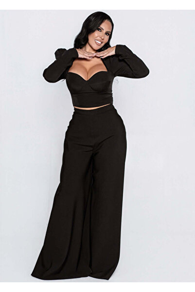 Sia House of Dresses Top corset dama Aura, cu umeri supradimensionați, mâneci lungi și bust structurat