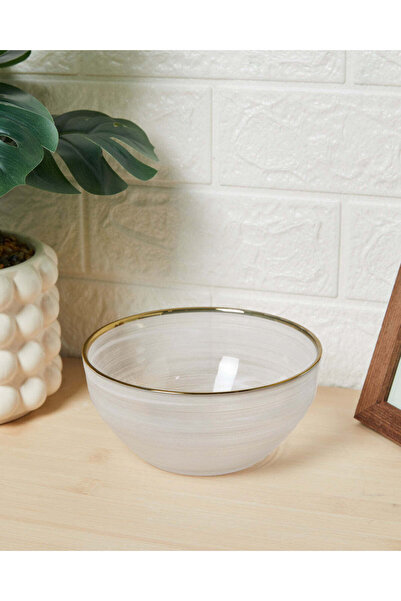 REDTAG وعاء من المرمر الأبيض بحافة ذهبية