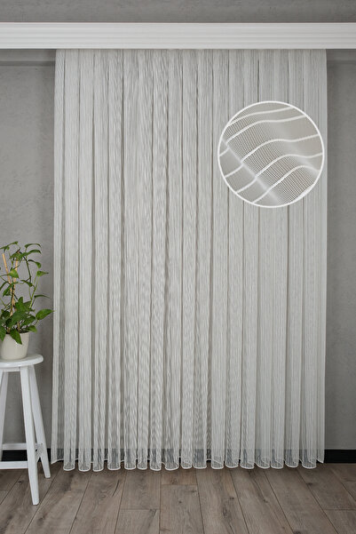 PAŞAMANLAR Çizgili Tül Perde – Işık Geçirgen ve Dayanıklı Salon, Oturma, Yata...