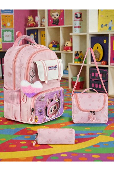 Shopiolog Girl's Primary School Orthopedic Set of 3 Pen Holder Lunch Bag with...