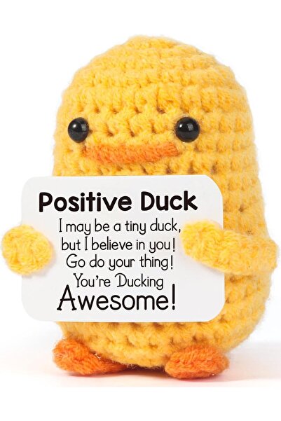 KASTWAVE بطة كروشيه لطيفة وإيجابية