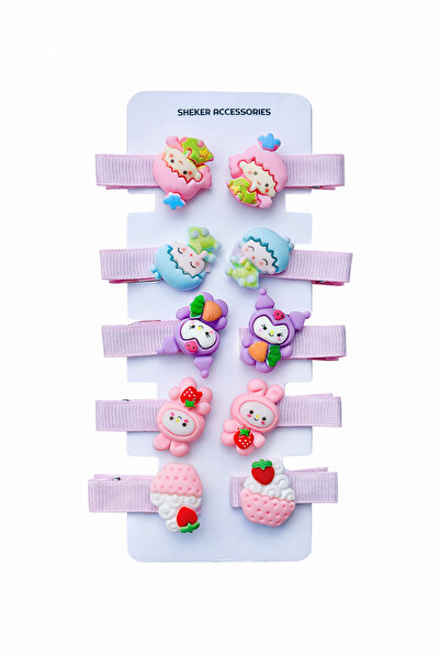 SHEKER HOME Sheker Accessories Duck and Girl Figure Hair Clip Set – 10 Pieces...