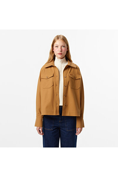 Lacoste Kadın Regular Fit Kahverengi Dış Gömlek