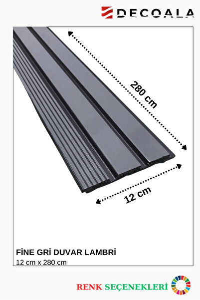 DECOALA Fine Polimer Duvar Lambiri - 12X280 cm Lüks Dekoratif Panel (6 Adet)