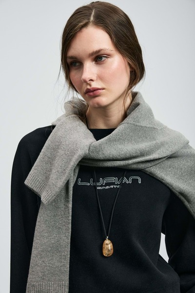 Lufian 122030022 Beggy Women's Knitted Women's Sweatshirt Black