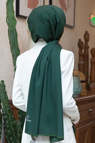 Vissona LÜKS MEDİNE İPEĞİ DEGRADELİ MONOGRAM DESENLİ ZÜMRÜT YEŞİLİ RENKLİ 75X...